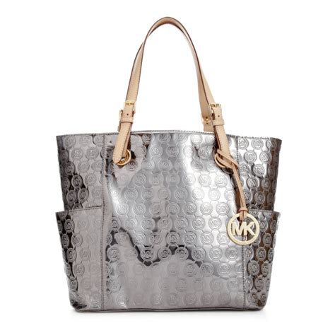 michael kors jetset tasche silber|Michael Kors tote bag.